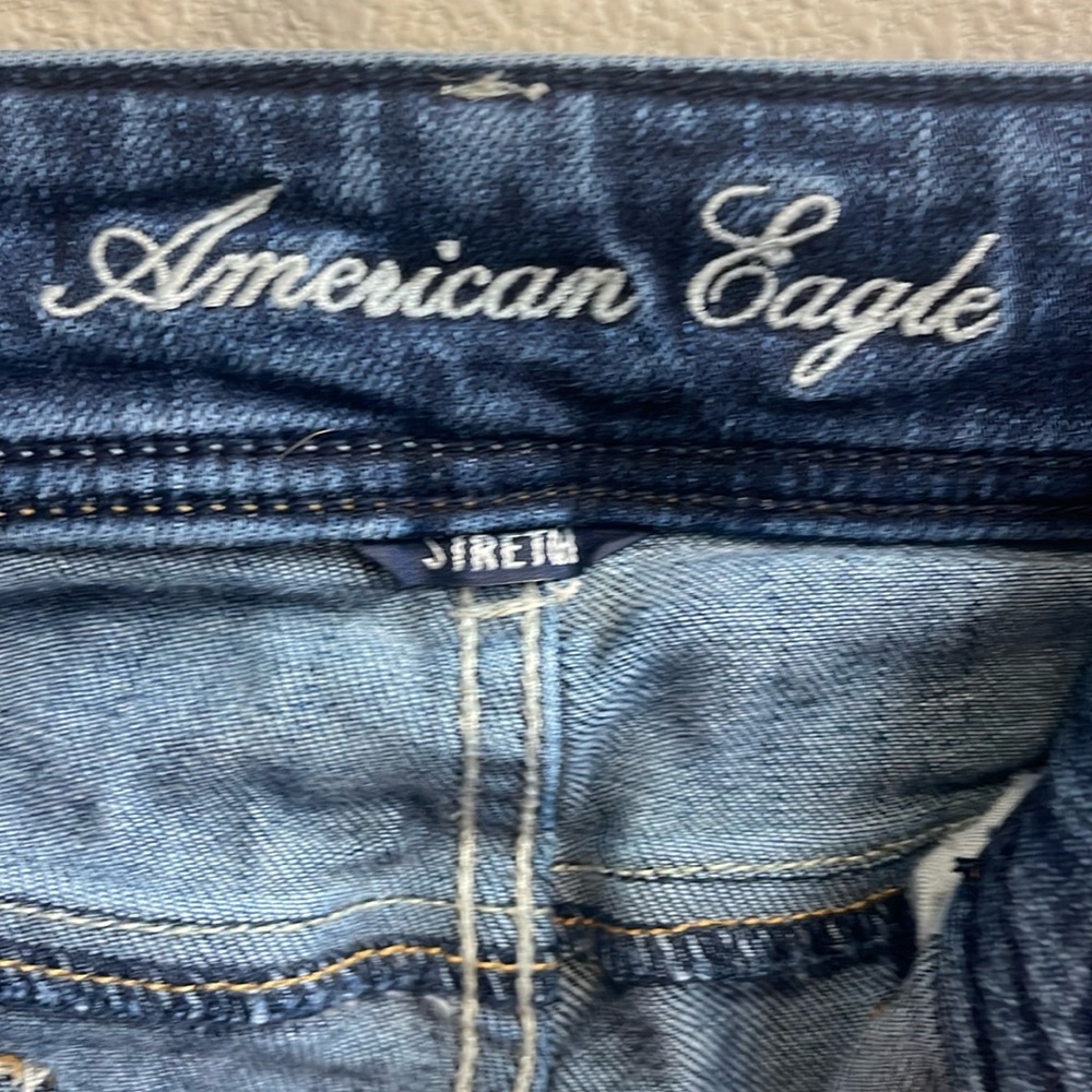 American Eagle Jeans Womens Size 8 Long Blue Denim Bootcut Stretch